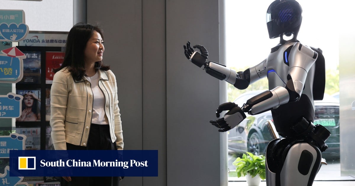 Humanoid robot on display in China