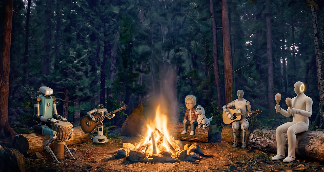 Robots working on a manufacturing line