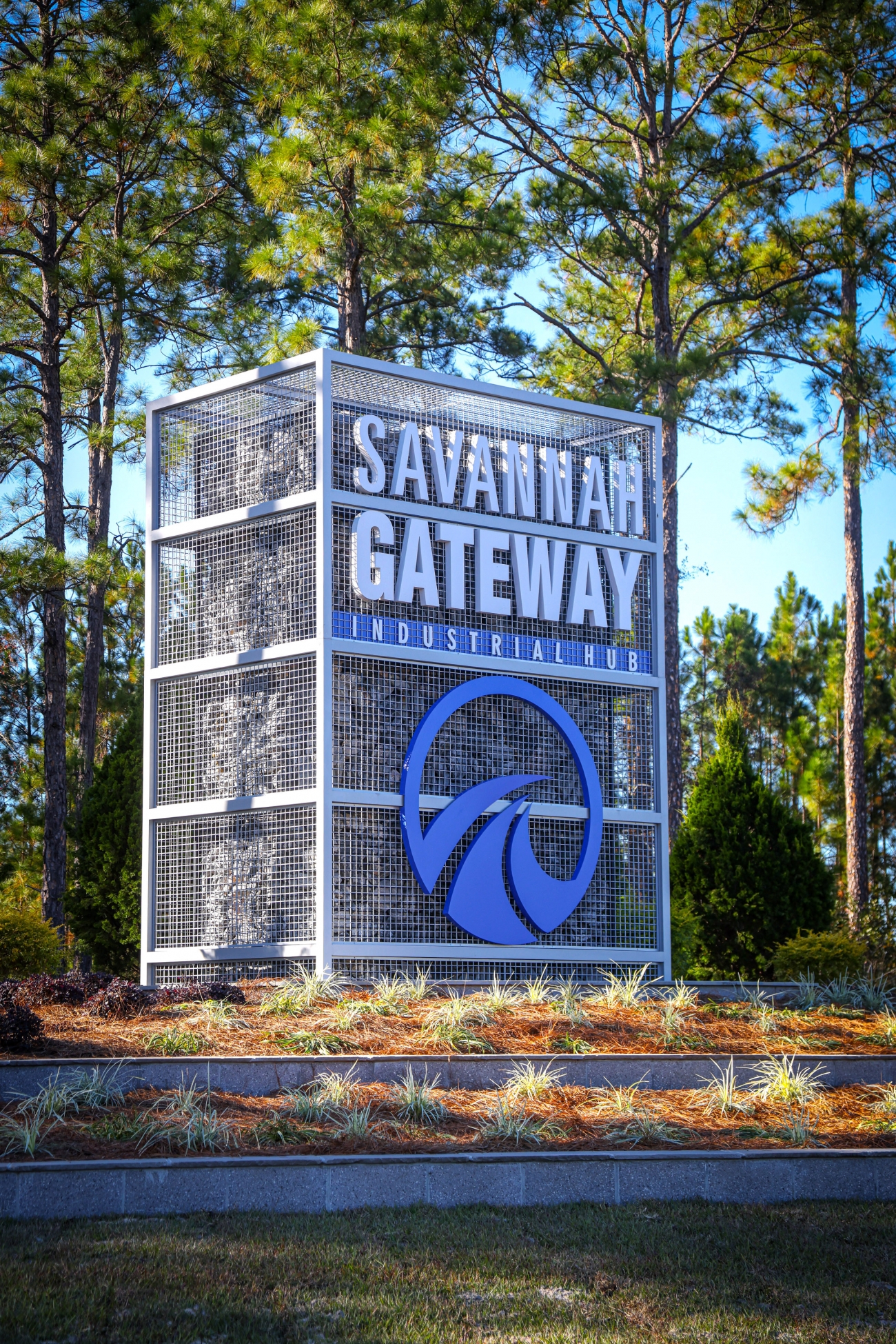 Sign marking the Savannah Gateway Industrial Hub in Effingham County, Georgia, site of OpenAI's planned data center campus