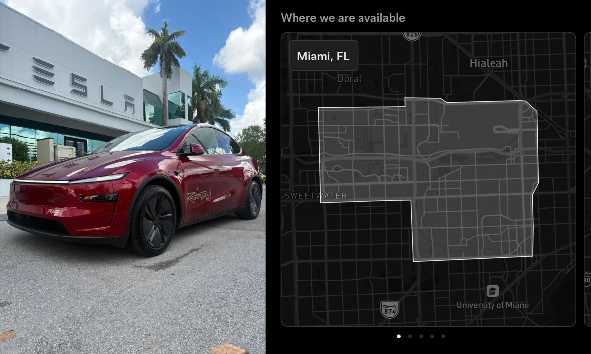 Tesla Robotaxi operating on the streets of Miami
