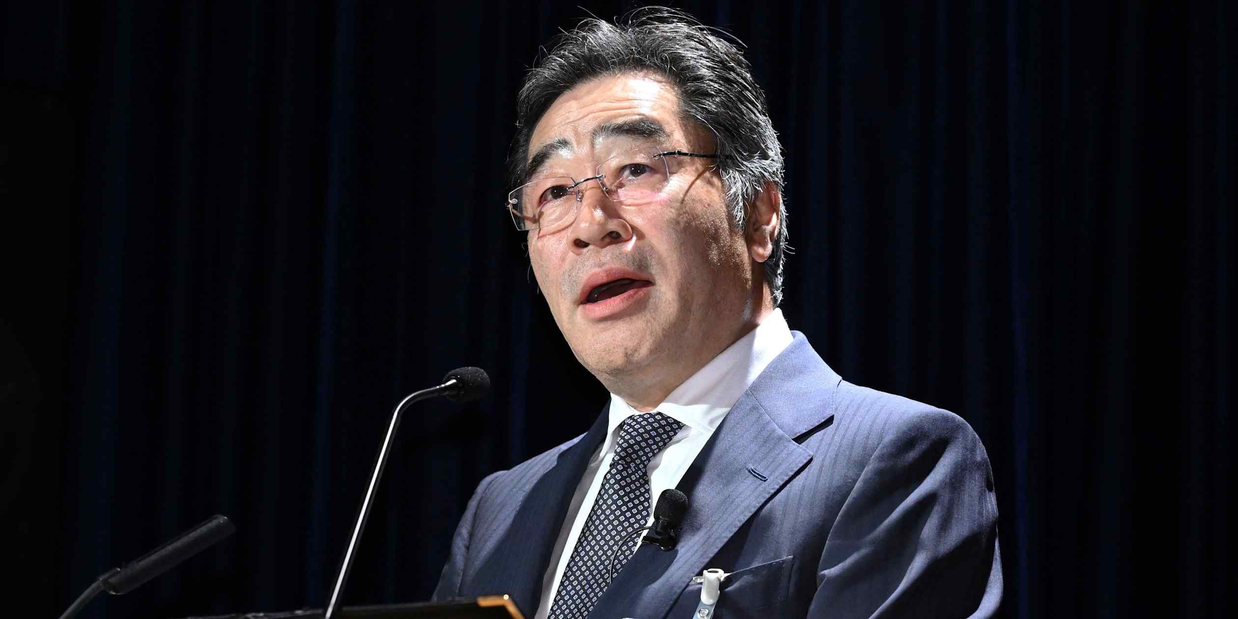Tokyo Electron President and CEO Toshiki Kawai speaking at Nikkei's Future of Asia forum