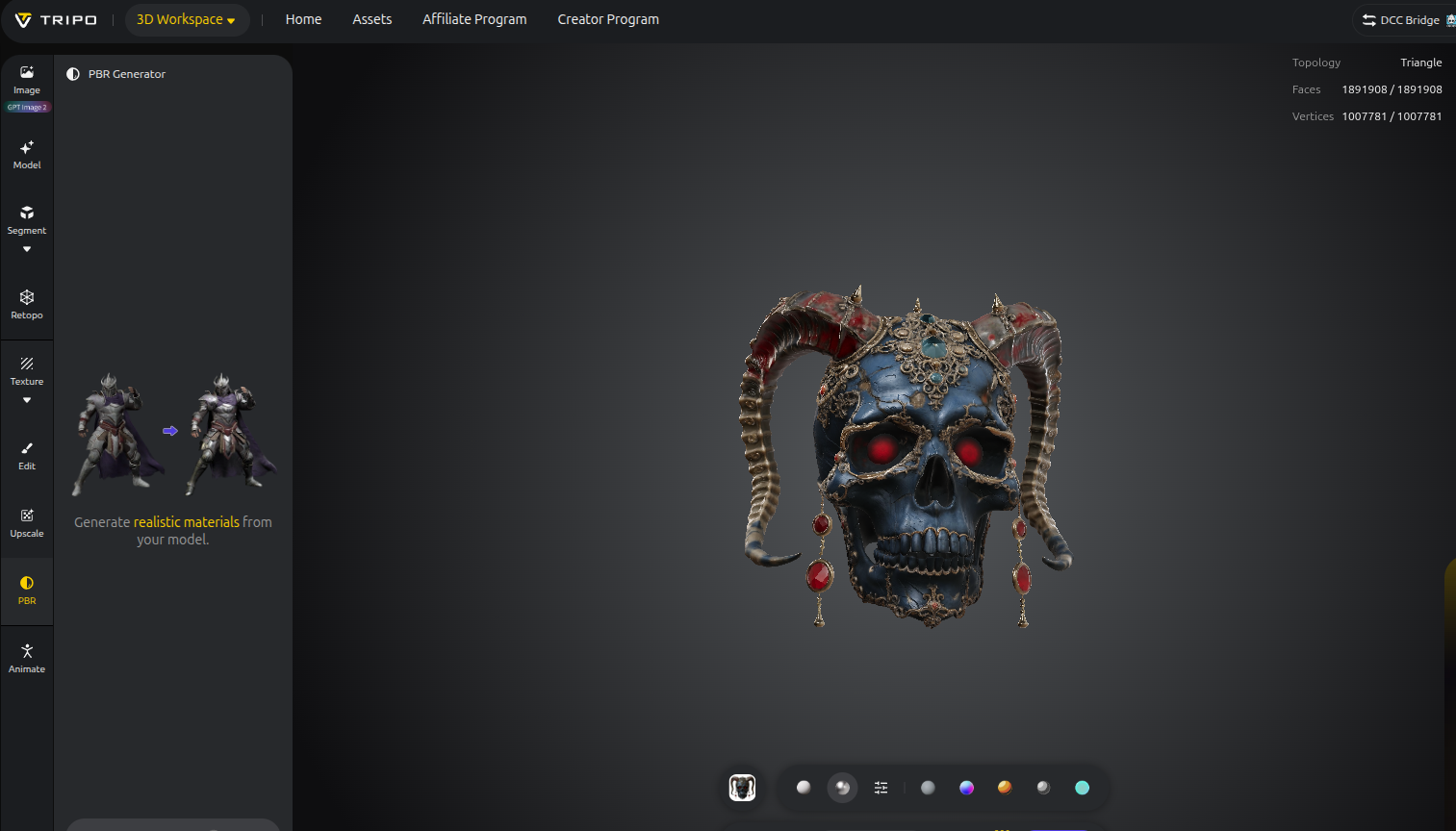 3D assets generated by Tripo AI's foundation models