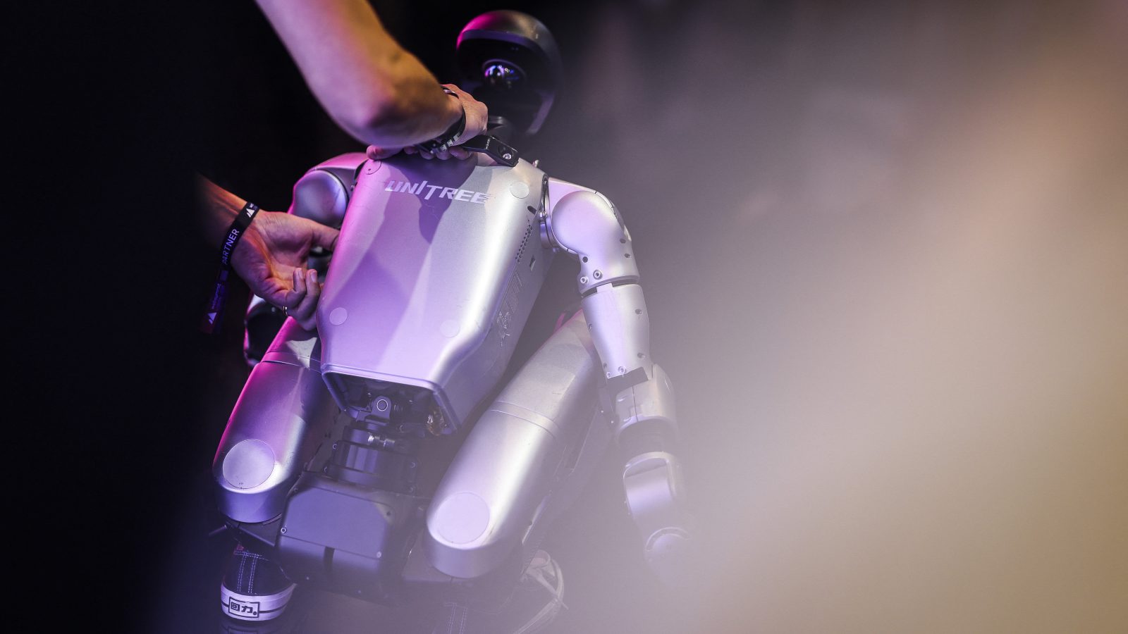 A Unitree humanoid robot on display in China ahead of the company's Shanghai STAR Market listing