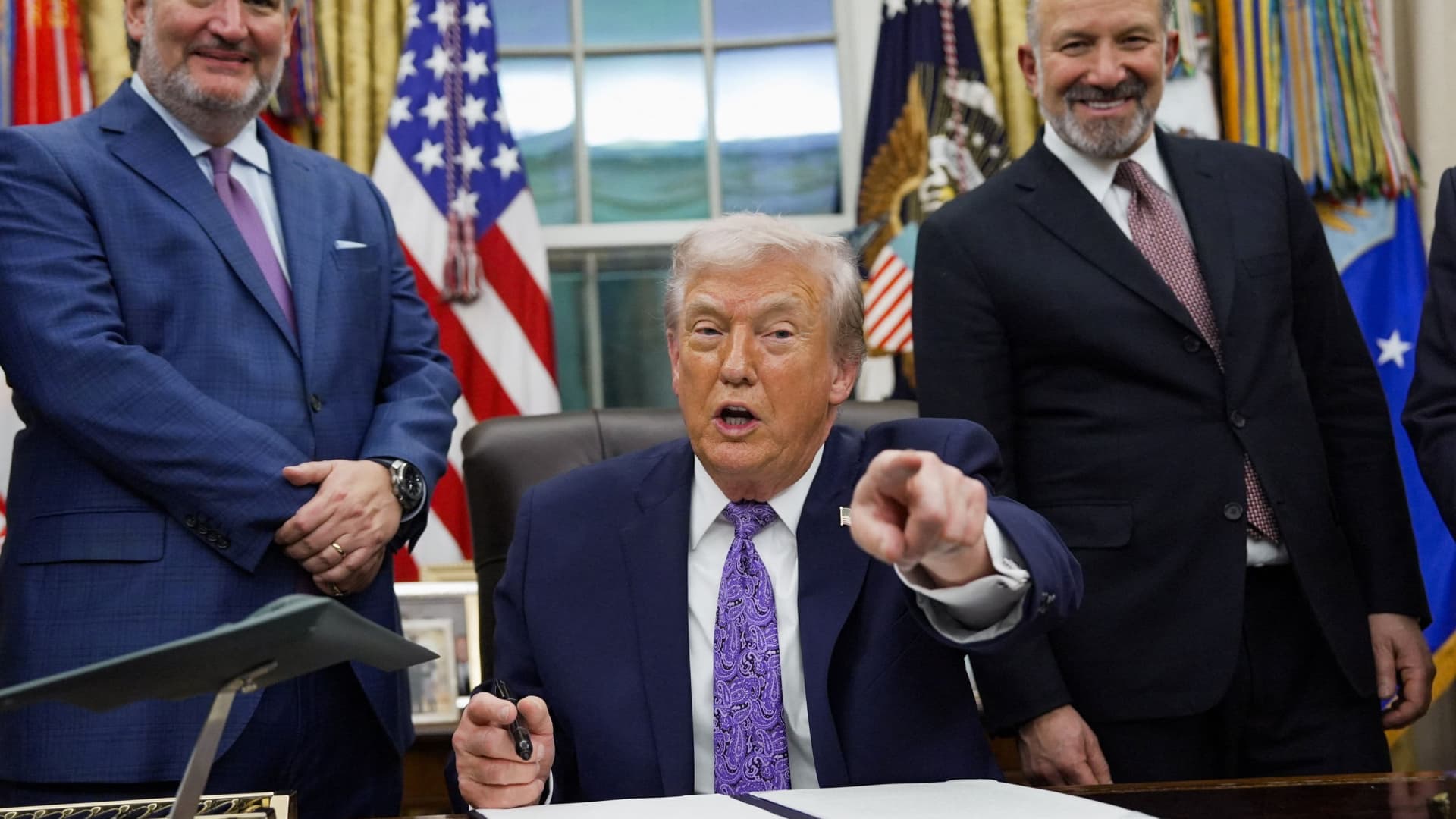 President Trump at a signing ceremony in the Oval Office