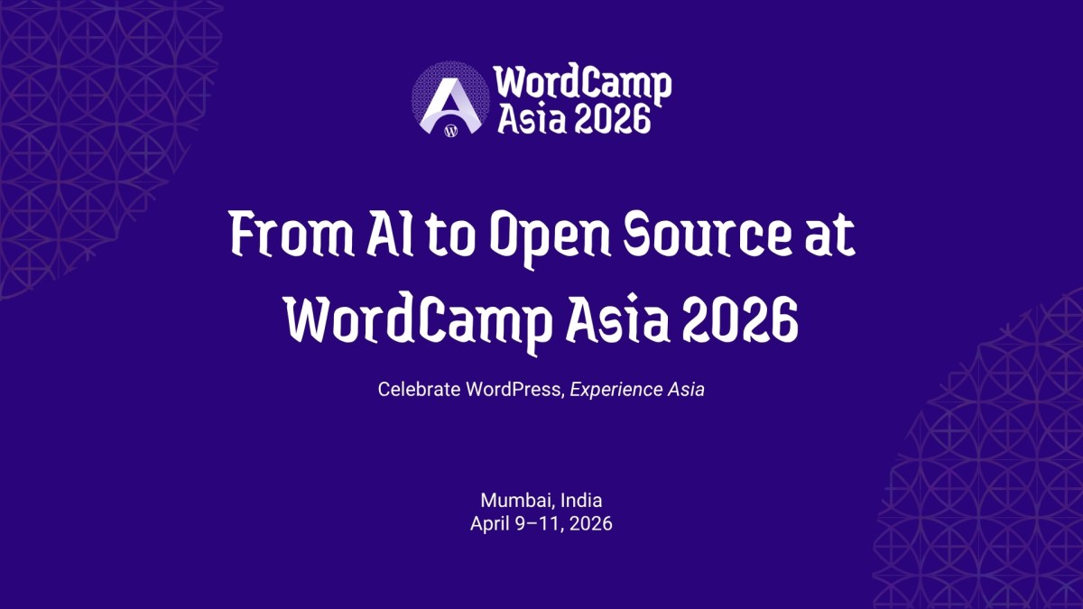 WordCamp Asia 2026 conference at Mumbai venue